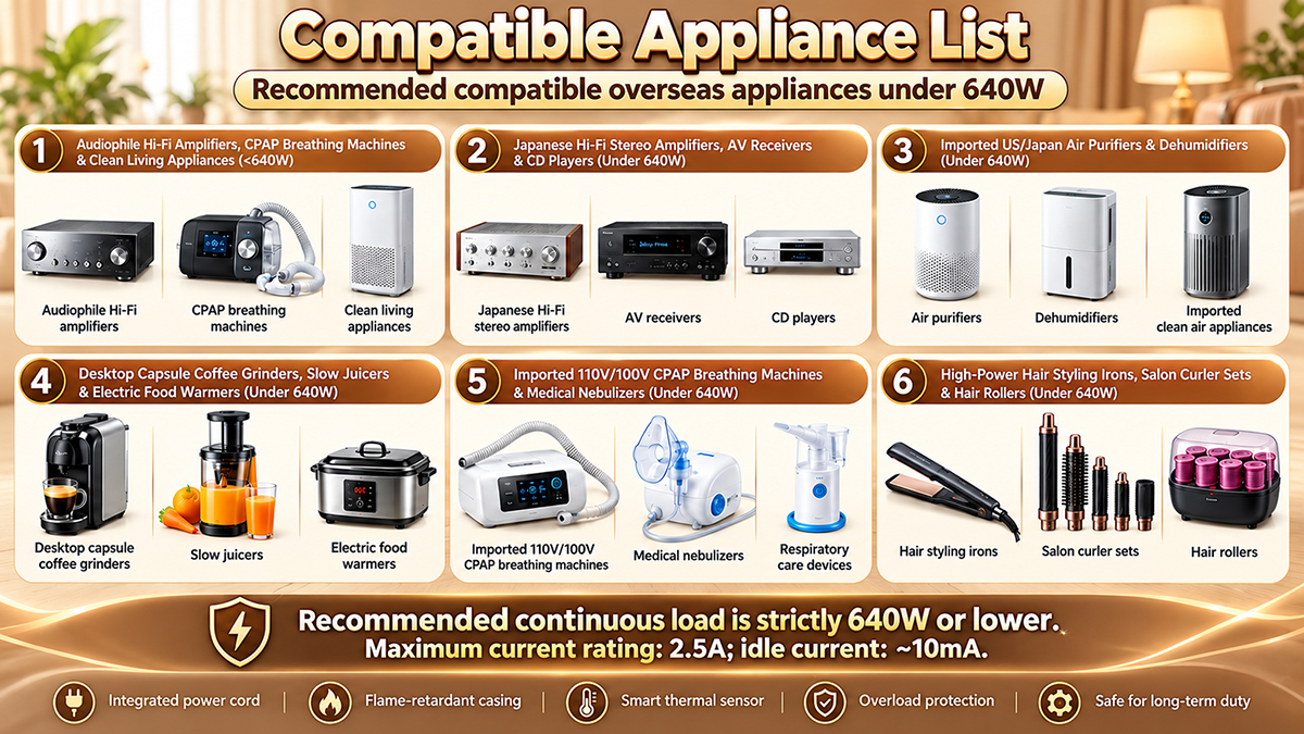 Reference for Electrical Appliances Suitable for Use with Shjy-800va Voltage-Reducing Transformer ከ Shjy-800va የቮልቴጅ ቅነሳ ትራንስፎርመር ጋር ለመጠቀም ተስማሚ የኤሌክትሪክ ዕቃዎች ማጣቀሻ