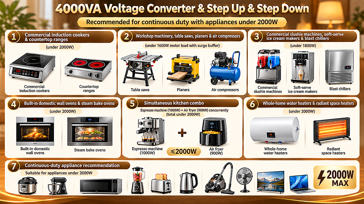 SHGJ-4000VA Recommended Electrical Appliances SHGJ-4000VA Recommended Electrical Appliances