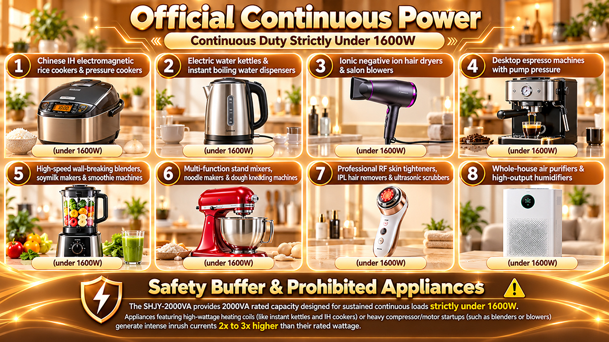 SHJY-2000VA N20002 110V to 220V Applicable electrical appliances SHJY-2000VA N20002 110V to 220V Applicable electrical appliances