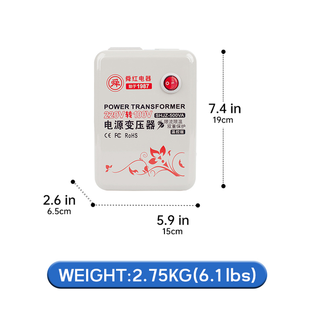 ShunHong 500W Voltage Converter, 220V To 100V Voltage. Japanese Appliances Are Used in 220V Voltage Areas.