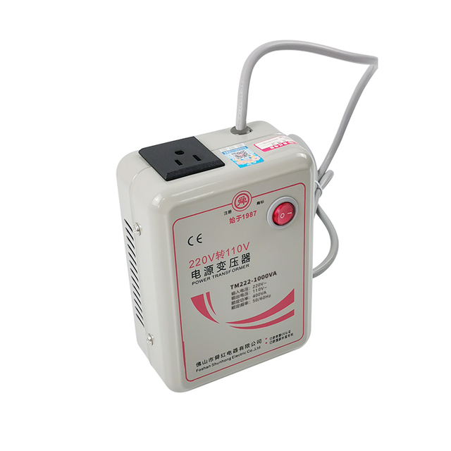 Transformateur abaisseur &eacute;conomique 1000 W 220 V &agrave; 110 V | TM666-1000VA | Shunhong